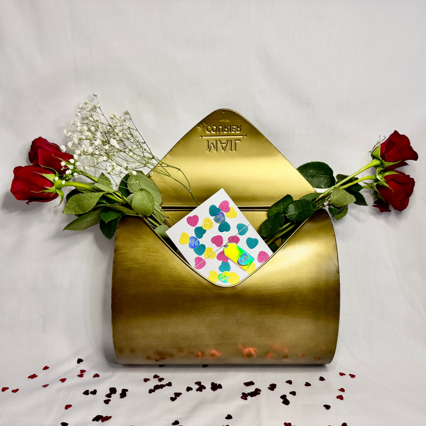 Sweet candy-heart design love letter