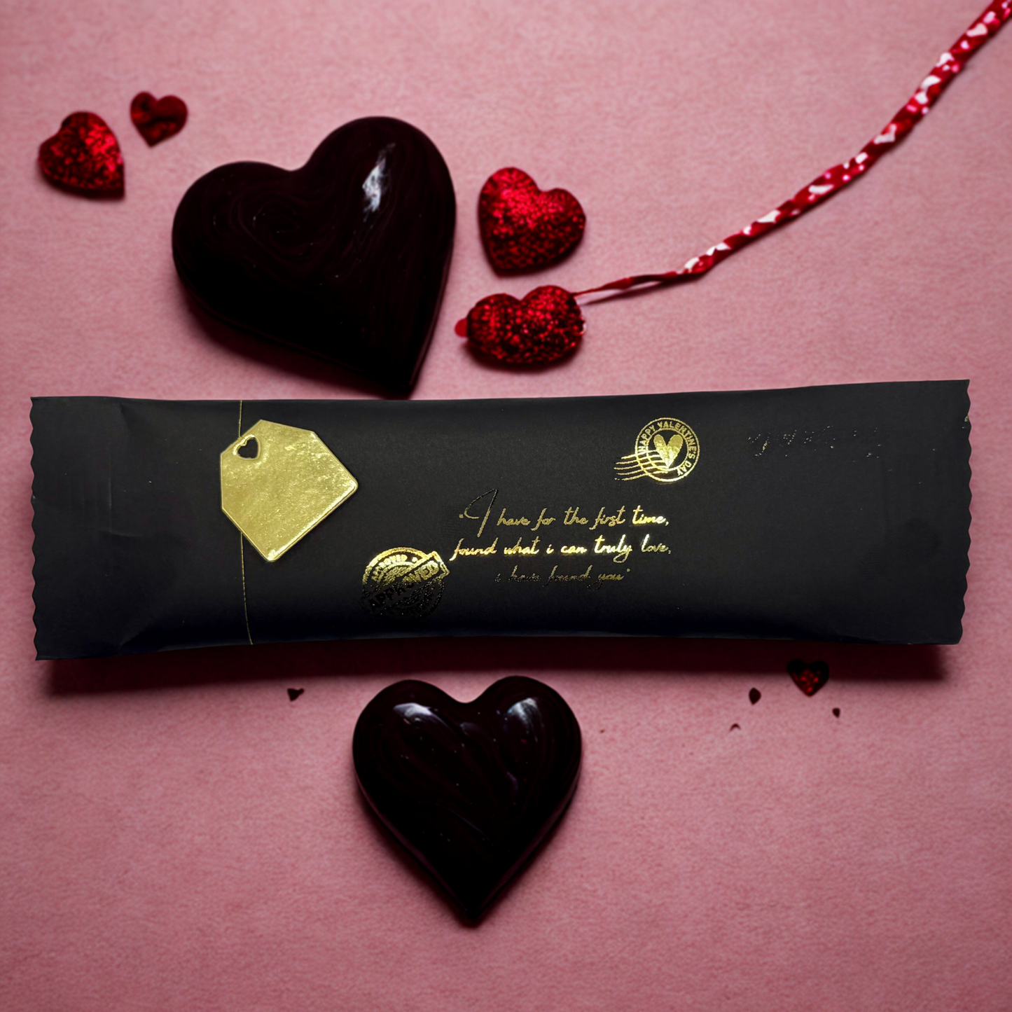 Black & Gold Personalized Romantic Quote Chocolate Bar