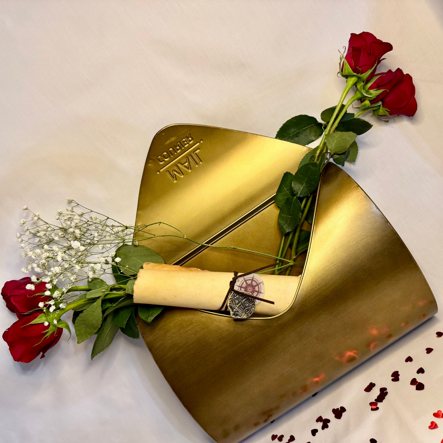 Pirate Love Letter – Personalized Vintage Scroll with Wax Seal & Gold Foil Signature, 8.5 x 11 in