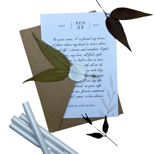 Earthy Style Personalized Love Letter – 5x7 Keepsake with Wax Seal & Envelope