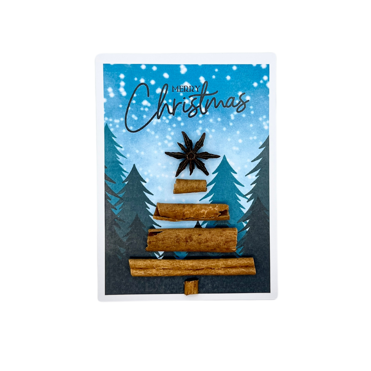Tarjeta de especias de bosque invernal, 4 x 6 pulgadas.