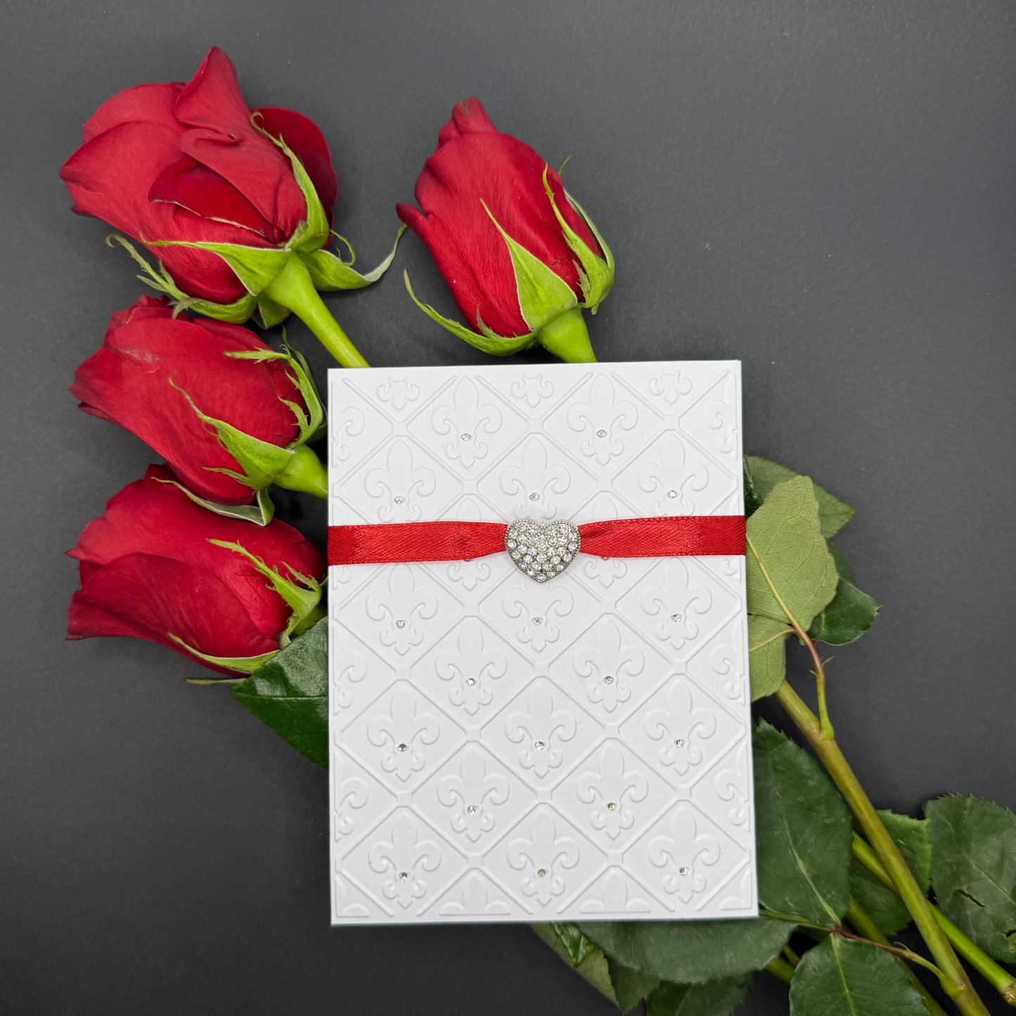 A Timeless Expression of Love: Elegant 4x6 Embossed Valentine's Day Card