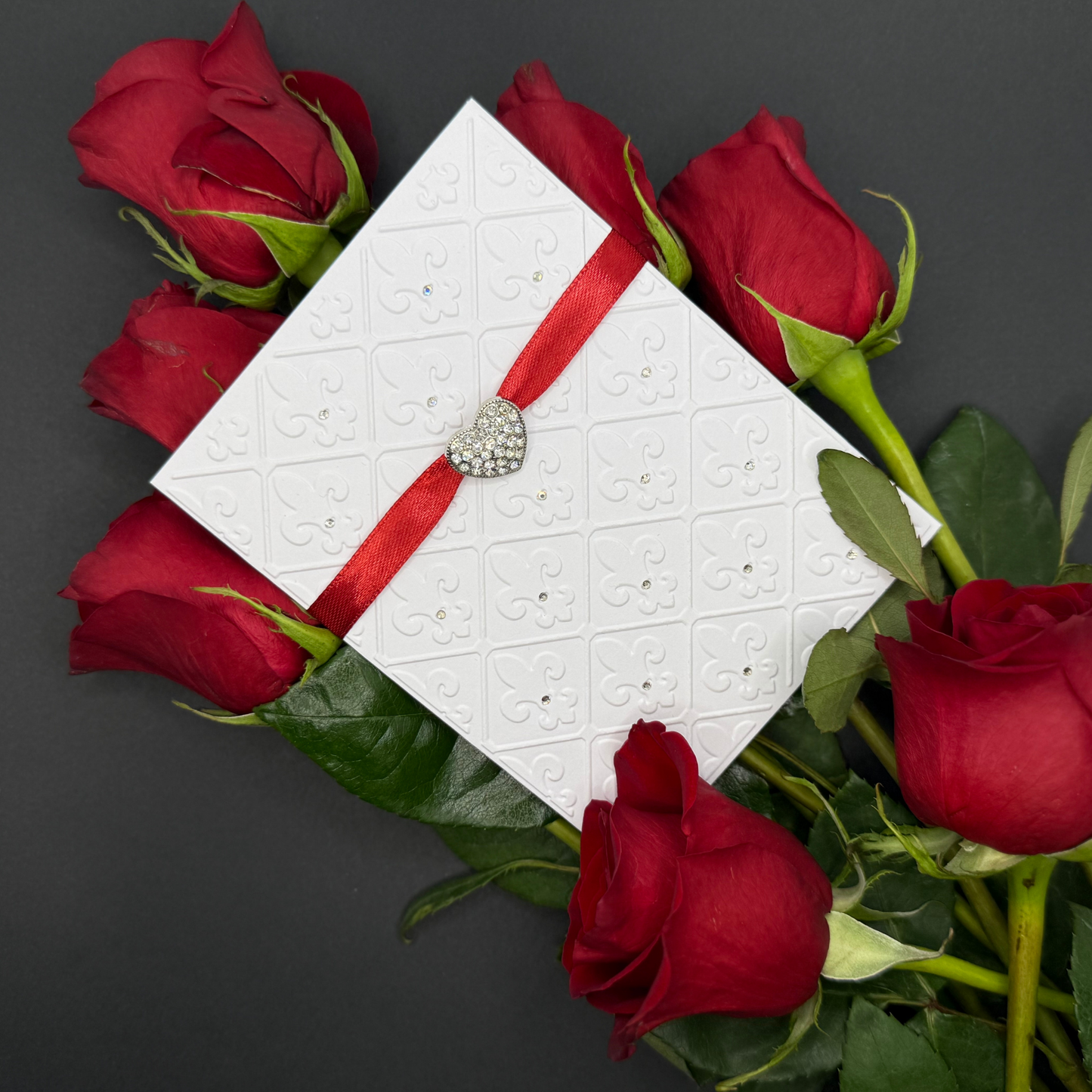 A Timeless Expression of Love: Elegant 4x6 Embossed Valentine's Day Card