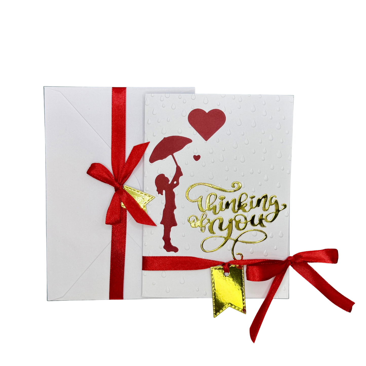 “Thinking of You” raindrop 4 x 6" letter