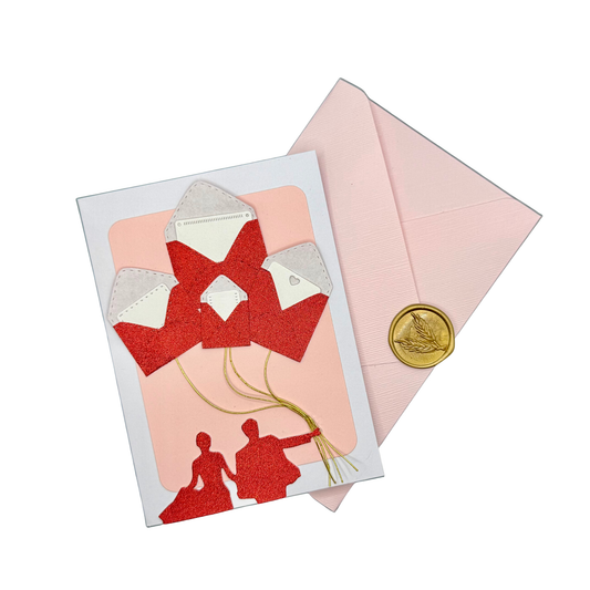 Handmade Love Letters Bouquet – Romantic 4x6 Card