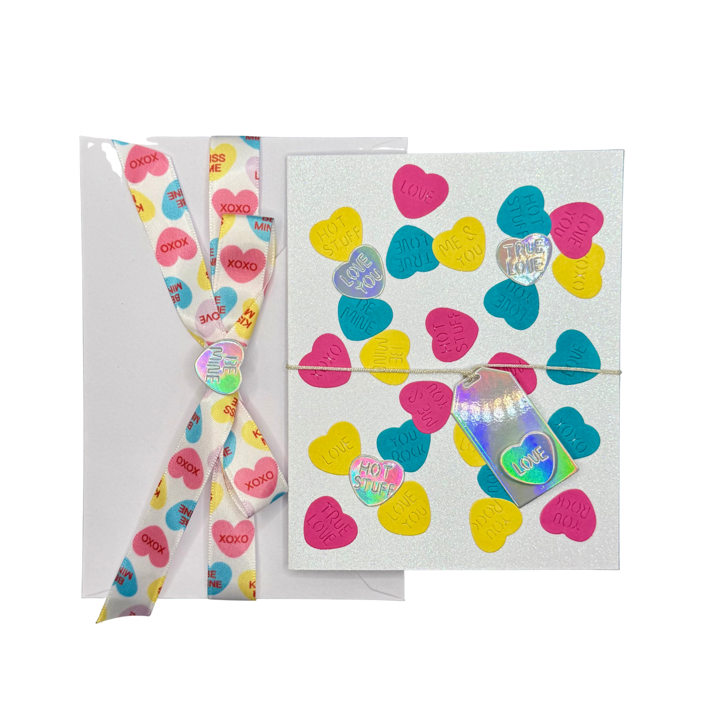 Sweet candy-heart design love letter