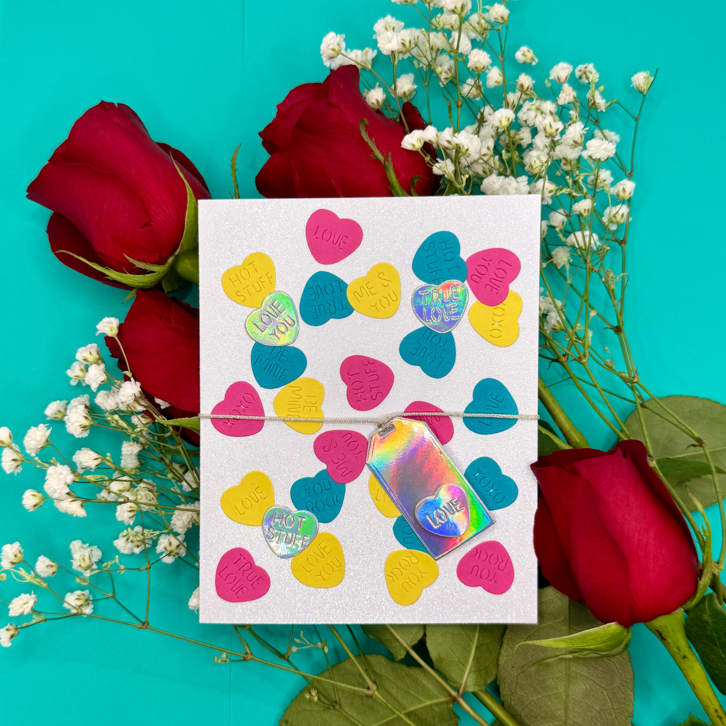 Sweet candy-heart design love letter