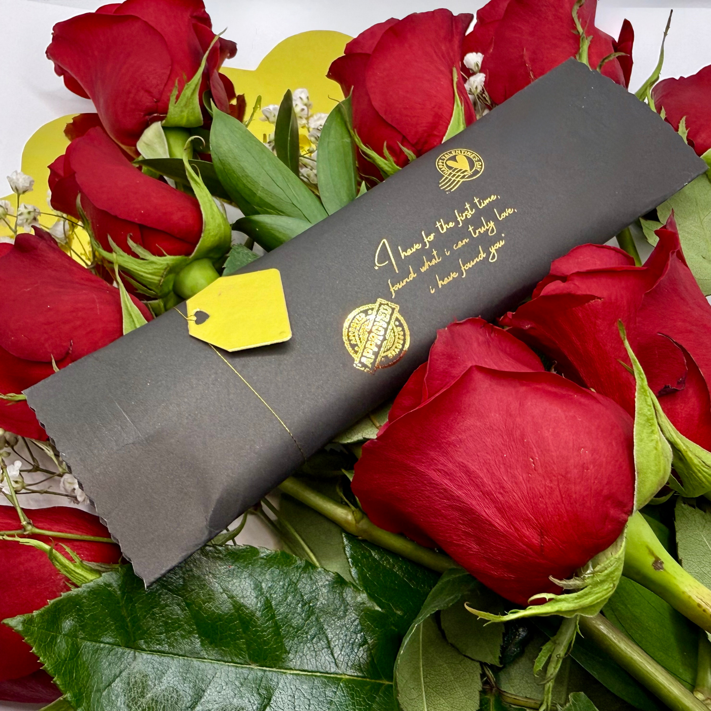 Black & Gold Personalized Romantic Quote Chocolate Bar