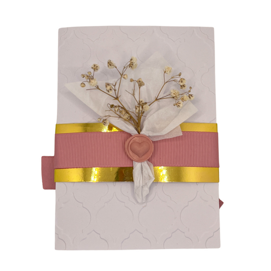 Elegant Pink & Gold and baby bread Floral Card 4 x 6