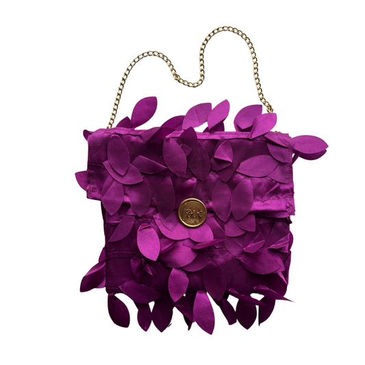 Pink leaves purse envelope with letter, 5 x 7 in.